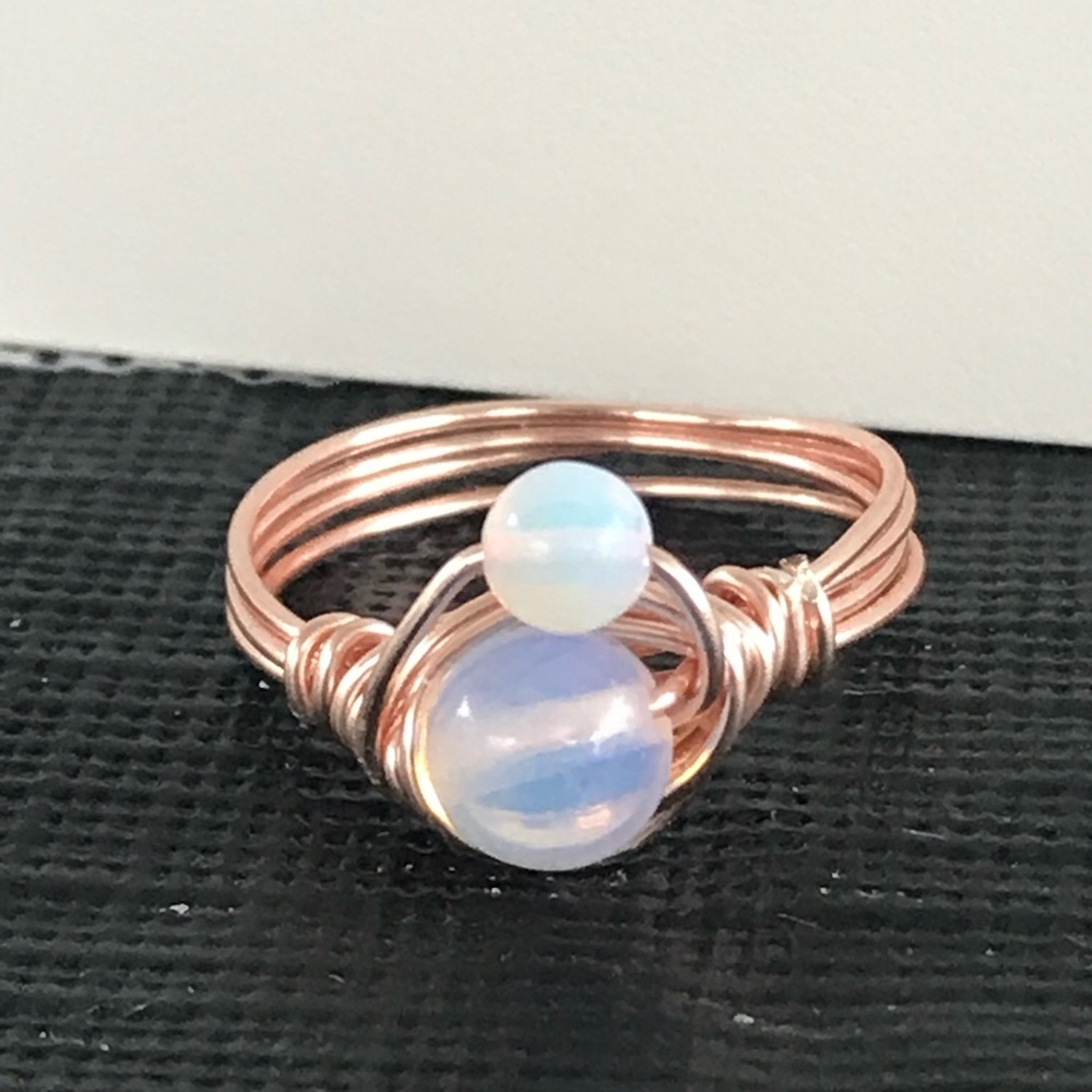 Wire wrapped Opal ring